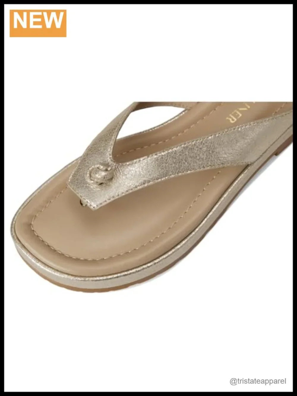 Metallic Leather Toe Post Platform Wedge Sandals Knot Detail Padded Footbed